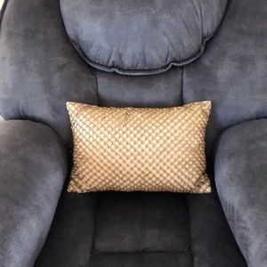 Rectangular gold beaded pillow from pier 1